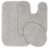 3 Piece Shaggy Nylon Washable Bathroom Rug