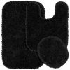 3 Piece Shaggy Nylon Washable Bathroom Rug