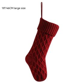 Christmas Socks Gift Bag Decoration Supplies Candy Bag (Option: Purplish Red 46CM)