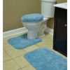 3 Piece Shaggy Nylon Washable Bathroom Rug