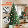 VEVOR Christmas Tree, Full Holiday Xmas Tree with LED Lights, Metal Base for Home Party Office Decoration