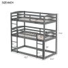 Twin over Twin over Twin Triple Bunk Bed,Gray