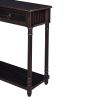 Console Table Sofa Table with Drawers for Entryway with Projecting Drawers and Long Shelf