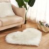 1pc, Fluffy Shaggy Area Rug, Solid Color PV Velvet Carpet, Plush Heart Shape Rug For Valentine's Day Wedding Anniversary Home Floor Decor, For Living