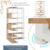 7-Tier Bookcase Home Office Bookshelf, L-Shaped Corner Bookcase with Metal Frame, Industrial Style Shelf with Open Storage, MDF Board