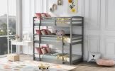 Twin over Twin over Twin Triple Bunk Bed,Gray