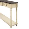 Console Table Sofa Table with Drawers for Entryway with Projecting Drawers and Long Shelf