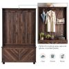 Hall Tree with 4 Hooks , Coat Hanger, Entryway Bench, Storage Bench, 3-in-1 Design, 40INCH, for Entrance, Hallway