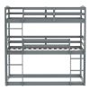 Twin over Twin over Twin Triple Bunk Bed,Gray