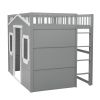 Full Size House Loft Bed With Ladder