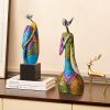 Modern Abstract Art Woman Sculpture Figurines Creative Home Decor Colorful Abstract Painted Statues Living Room Table Decor Gift