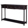 Console Table Sofa Table with Drawers for Entryway with Projecting Drawers and Long Shelf