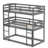 Twin over Twin over Twin Triple Bunk Bed,Gray