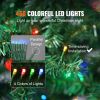 VEVOR Christmas Tree, Full Holiday Xmas Tree with LED Lights, Metal Base for Home Party Office Decoration