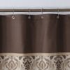 Muwago Sterling Chocolate Farmhouse Style Bathroom Curtain Polyester Waterproof Fabric Bathing Cover Brown Shower Curtain