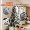 VEVOR Christmas Tree, Full Holiday Xmas Tree with LED Lights, Metal Base for Home Party Office Decoration