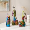 Modern Abstract Art Woman Sculpture Figurines Creative Home Decor Colorful Abstract Painted Statues Living Room Table Decor Gift