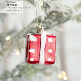 Christmas Decorations Ice Cream Snowman House Five-pointed Star Small Crutch Combination Ornaments (Option: Gift Box Pendants2)