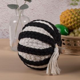 Halloween Simulation Cotton String Pumpkin Desktop Decoration (Option: Black And White Pumpkin)