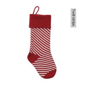 Knitted Christmas Gift Decorative Socks (Option: Ivory White Fine Lines)