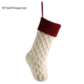 Christmas Socks Gift Bag Decoration Supplies Candy Bag (Option: Ivory White Purplish Red 46CM)