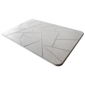 Bathroom Mats Diatom Ooze Hard Pad Non-slip Absorbent Diatomite Entrance Toilet Bathroom Step Mat (Option: Gray Geometric-45x35cm)