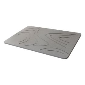 Bathroom Mats Diatom Ooze Hard Pad Non-slip Absorbent Diatomite Entrance Toilet Bathroom Step Mat (Option: Gray Mountain Bend-45x35cm)