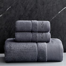 Hotel Style High-end Towels And Bath (Option: Dark Gray-Set)