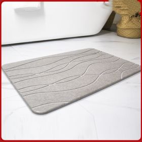 Bathroom Mats Diatom Ooze Hard Pad Non-slip Absorbent Diatomite Entrance Toilet Bathroom Step Mat (Option: Gray Wave-30X30cm)